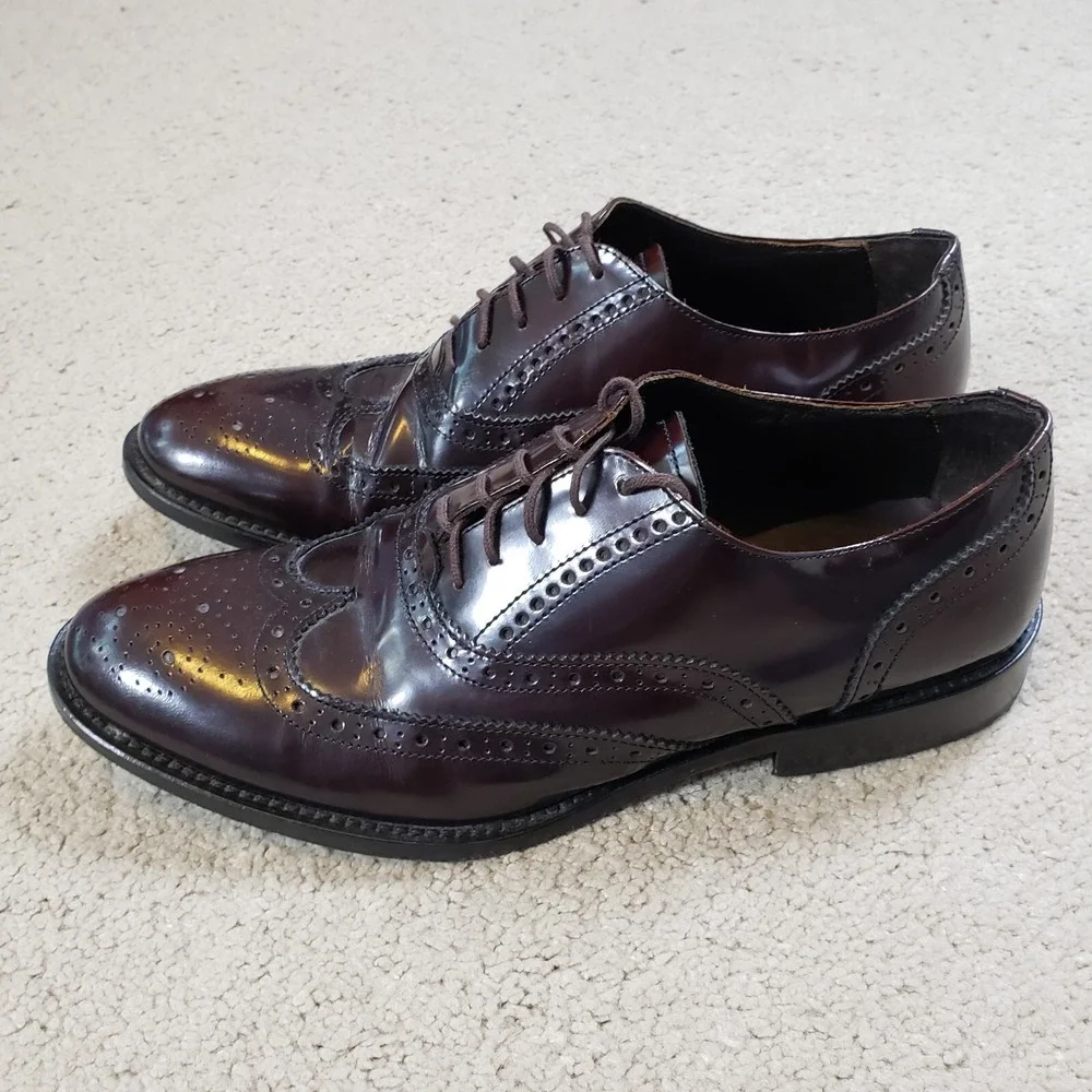To Boot New York Adam Derrick Men Shoes 8 Burgundy Leather Wingtip Oxford Brogue